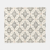 Charcoal & Blush French Damask Fleece Blanket Deken (Voorkant (Horizontaal))