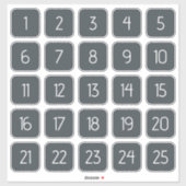 Charcoal Customizable Square Number Stickers  (Feuille)