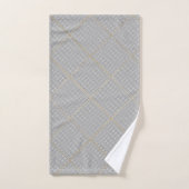 CHARCOAL GOLD ABSTRACT CIRCLES GRID BATH TOWEL SET BAD HANDDOEK (Handdoek)