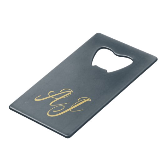 Charcoal Gold Color Monogram Professional Initial (Devant Angle)