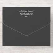 Charcoal & Gold Text Big Photo Monogram Wedding All In One Uitnodiging (Achterzijde)