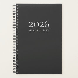 Charcoal Gray 2026 Planner | Aangepaste Initiaal