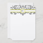 Charcoal Gray and Yellow Wedding Invitations Kaart (Achterkant)