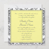 Charcoal Gray and Yellow Wedding Invitations Kaart (Voorkant)