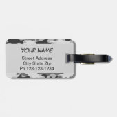 Charcoal Gray Camo Camouflage Name Persoonlijk Bagagelabel (Achterkant horizontaal)