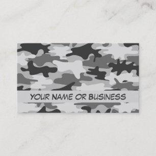 Charcoal Gray Camo Camouflage Name Persoonlijk Visitekaartje