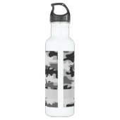 Charcoal Gray Camo Camouflage Name Persoonlijk Waterfles (Achterkant)