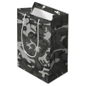 Charcoal Gray Camouflage Medium Cadeauzakje (Voorkant Gekanteld)