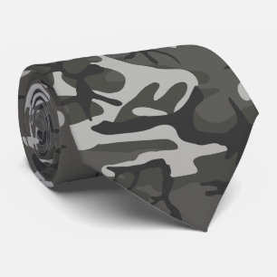 Charcoal Gray Camouflage Stropdas