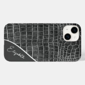 Charcoal Gray Crocodile Personalized Case-Mate iPhone Case (Achterkant (horizontaal))