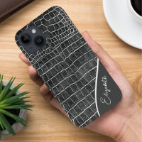Charcoal Gray Crocodile Personalized
