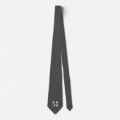 Charcoal Gray | Custom Monogram Wedding Groomsmen  Stropdas (Voorkant)