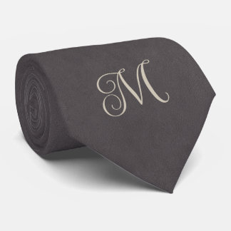 Charcoal Gray Monogram Stropdas