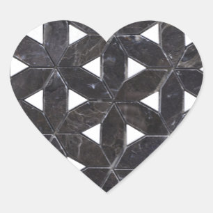 Charcoal Gray Mosaic   levenspatroon Hart Sticker
