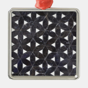 Charcoal Gray Mosaic   levenspatroon Metalen Ornament