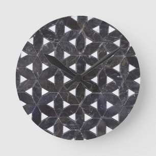 Charcoal Gray Mosaic levenspatroon Ronde Klok