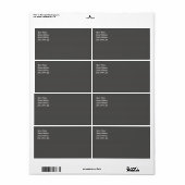 Charcoal Gray Shipping Label (Full Sheet)