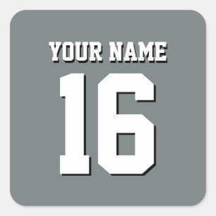 Charcoal Gray Sports Jersey Team Jersey Vierkante Sticker