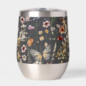 Charcoal Gray Watercolor Wildflowers  (Avant)