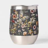 Charcoal Gray Watercolor Wildflowers  (Gauche)