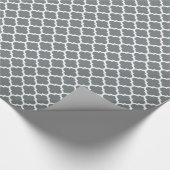 Charcoal Gray White Moroccan Quatrefoil Pattern #5 Cadeaupapier (Hoek)