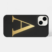 Charcoal Grey ‘A’ Phone Case – Bold, Trendy iPhone Hoesje (Achterkant horizontaal)