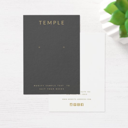 Charcoal Grey Ajoutez votre logo Earring Display C (Bureau)