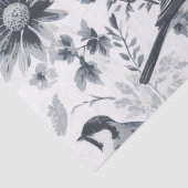 Charcoal Grey Bird Toile Tissuepapier (Detail)