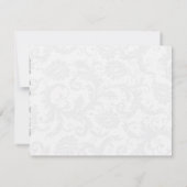 Charcoal Grey Damask Jaune Mariage Carte de remerc (Dos)