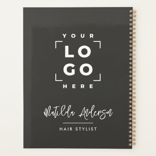 Charcoal grey élégant moderne girly prix QR code (Dos)