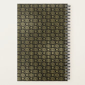 Charcoal Grey et Gold Doodle Cercle Daily Planner (Dos)