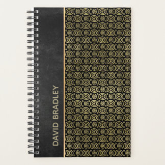 Charcoal Grey et Gold Doodle Cercle Daily Planner