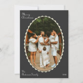 Charcoal Grey Foto geschulpte kerstfoto Feestdagenkaart (Voorkant)