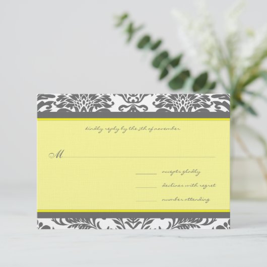Charcoal Grey & Mariage Jaune RSVP (Debout devant)