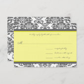 Charcoal Grey & Mariage Jaune RSVP (Devant / Derrière)