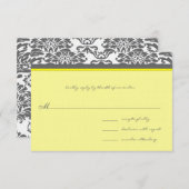 Charcoal Grey & Mariage Jaune RSVP (Devant / Derrière)