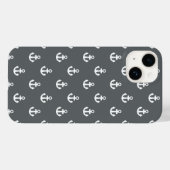 Charcoal Grey White Ships Anchors Pattern Case-Mate iPhone Case (Achterkant (horizontaal))