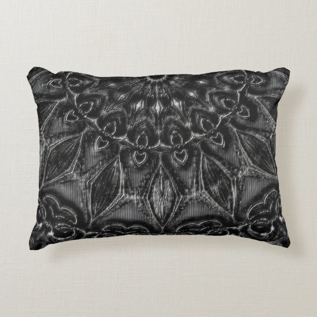 Charcoal Mandala Accent Pillow Kussen (Voorkant)