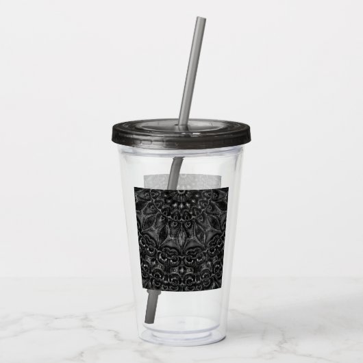 Charcoal Mandala Acryltumbler Acryl Drinkbeker (Achterkant)