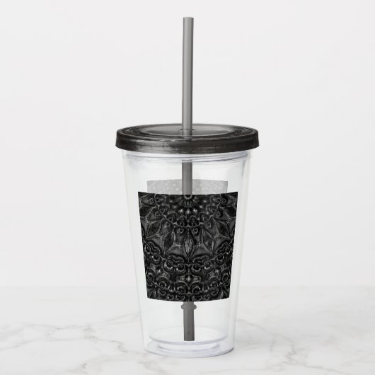 Charcoal Mandala Acryltumbler Acryl Drinkbeker (Voorkant)