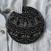 Charcoal Mandala Button (In situ)