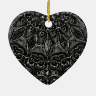 Charcoal Mandala Ceramic Ornament