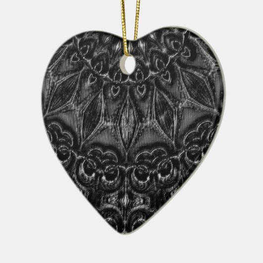 Charcoal Mandala Ceramic Ornament (Links)