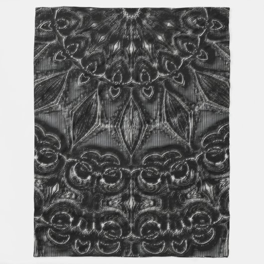 Charcoal Mandala Fleece Blanket (Voorkant)