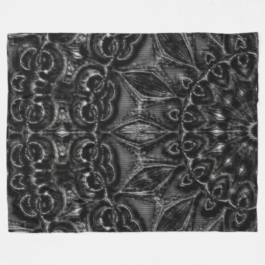 Charcoal Mandala Fleece Blanket (Voorkant (Horizontaal))
