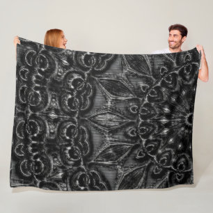 Charcoal Mandala Fleece Blanket Deken
