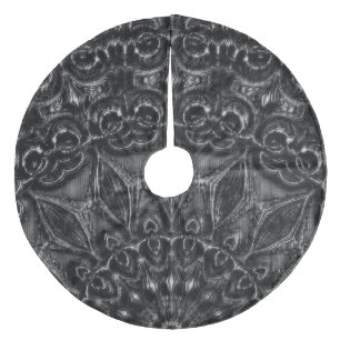Charcoal Mandala Fleece Kerstboom Rok