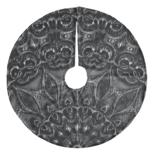 Charcoal Mandala Fleece Kerstboom Rok (Voorkant)