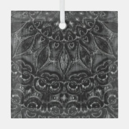 Charcoal Mandala Glas Ornament