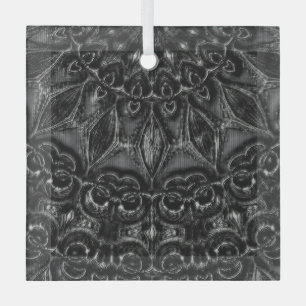 Charcoal Mandala Glas Ornament